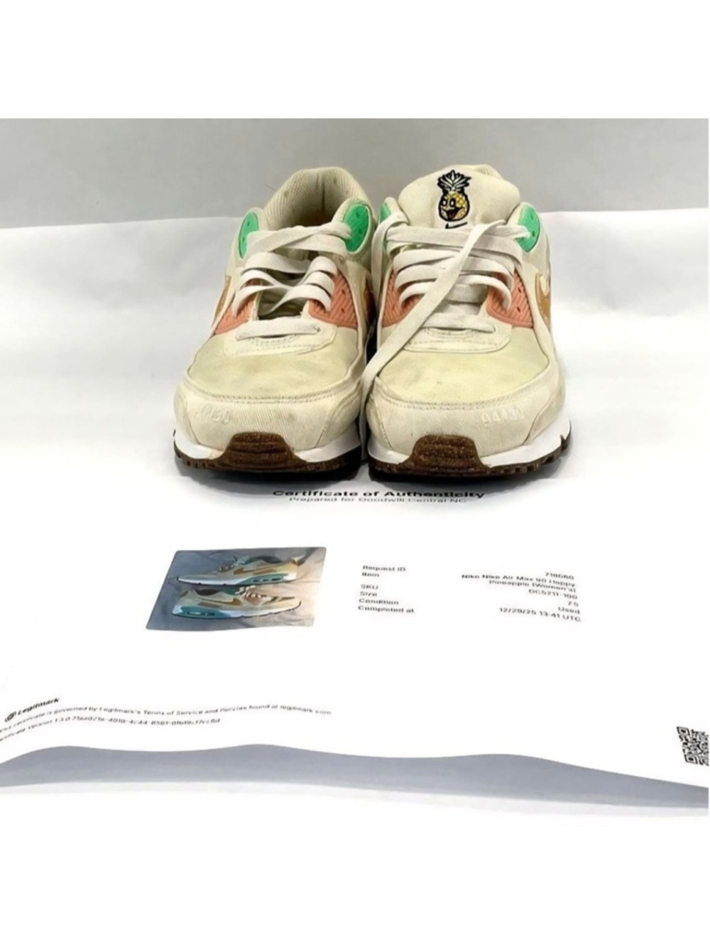 Nike Air Max 90 Happy Pineapple Coconut Milk Gold DC5211-100 Women's Size 9